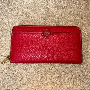 RED TORY BURCH WALLET- NEVER USED!